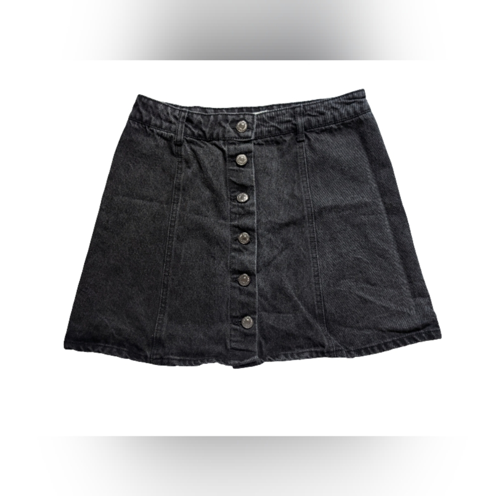 Forever 21 Black A-Line Denim Skirt